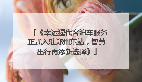 《幸运猩代客泊车服务正式入驻郑州东站，智慧出行再添新选择》