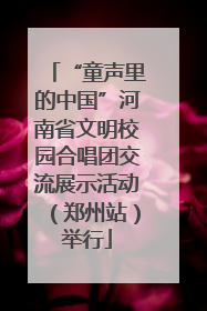 “童声里的中国”河南省文明校园合唱团交流展示活动（郑州站）举行