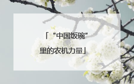 “中国饭碗”里的农机力量
