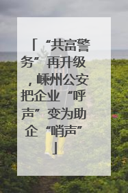 “共富警务”再升级，嵊州公安把企业“呼声”变为助企“哨声”