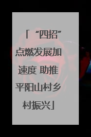 “四招”点燃发展加速度 助推平阳山村乡村振兴