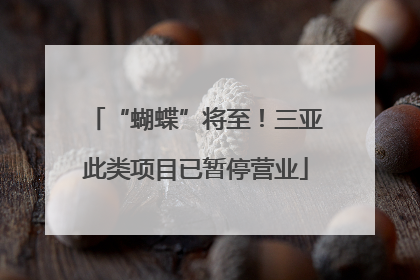 “蝴蝶”将至！三亚此类项目已暂停营业