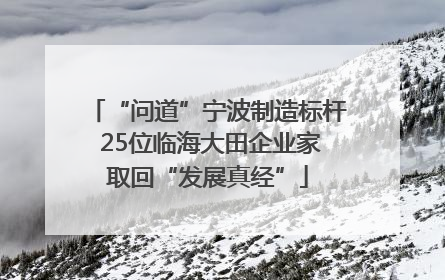 “问道”宁波制造标杆 25位临海大田企业家取回“发展真经”