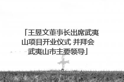 王昱文董事长出席武夷山项目开业仪式 并拜会武夷山市主要领导