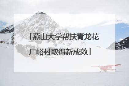 燕山大学帮扶青龙花厂峪村取得新成效