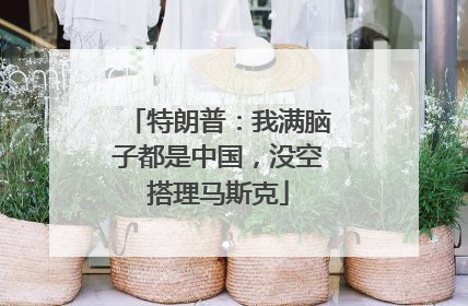 特朗普：我满脑子都是中国，没空搭理马斯克