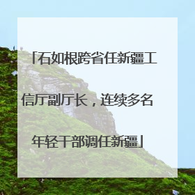 石如根跨省任新疆工信厅副厅长，连续多名年轻干部调任新疆