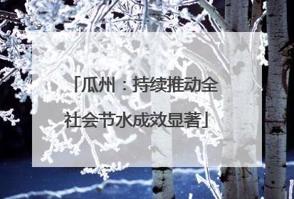 瓜州：持续推动全社会节水成效显著