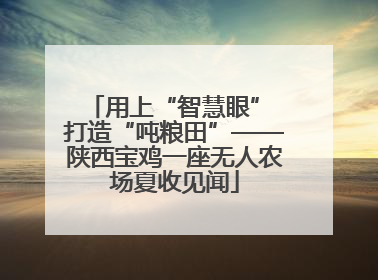 用上“智慧眼” 打造“吨粮田”——陕西宝鸡一座无人农场夏收见闻