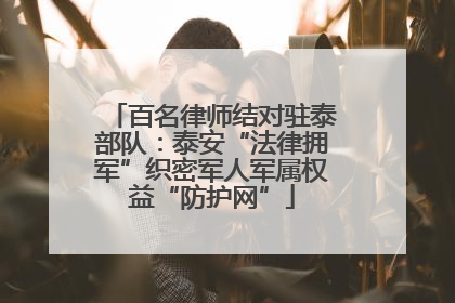 百名律师结对驻泰部队：泰安“法律拥军”织密军人军属权益“防护网”
