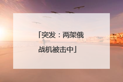 突发：两架俄战机被击中