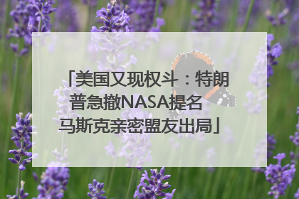 美国又现权斗：特朗普急撤NASA提名 马斯克亲密盟友出局