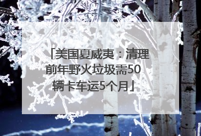 美国夏威夷：清理前年野火垃圾需50辆卡车运5个月