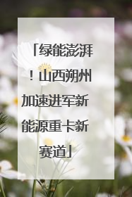 绿能澎湃！山西朔州加速进军新能源重卡新赛道
