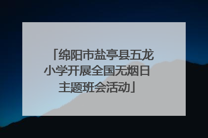 绵阳市盐亭县五龙小学开展全国无烟日主题班会活动