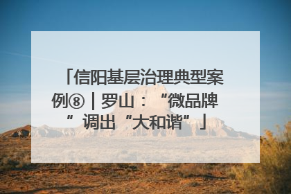 信阳基层治理典型案例⑧｜罗山：“微品牌”调出“大和谐”