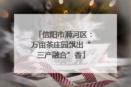 信阳市浉河区：万亩茶庄园飘出“三产融合”香