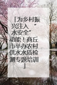 为乡村振兴注入 “水安全” 动能！商丘市举办农村供水水质检测专题培训