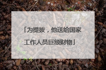 为提拔，他送给国家工作人员巨额财物