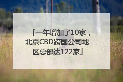 一年增加了10家，北京CBD跨国公司地区总部达122家