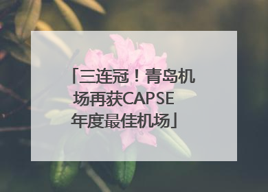 三连冠！青岛机场再获CAPSE年度最佳机场
