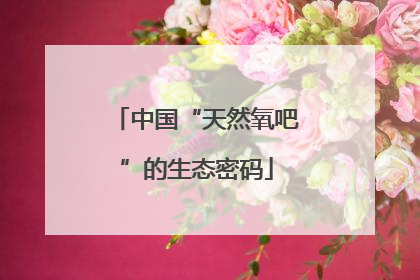 中国“天然氧吧”的生态密码
