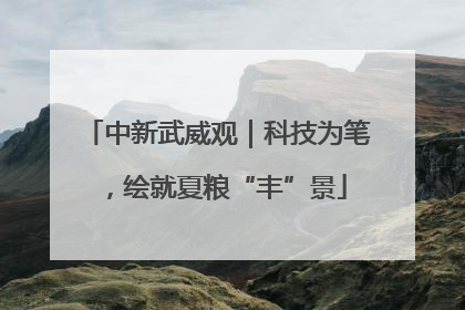 中新武威观｜科技为笔，绘就夏粮“丰”景