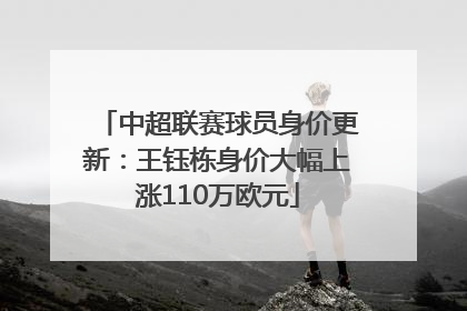中超联赛球员身价更新：王钰栋身价大幅上涨110万欧元