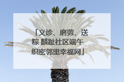 义诊、磨剪、送粽 麟趾社区端午织密邻里幸福网