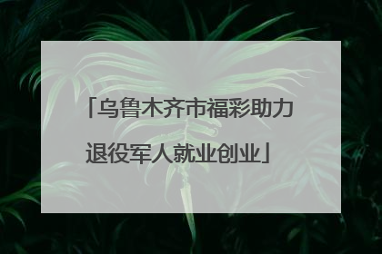 乌鲁木齐市福彩助力退役军人就业创业