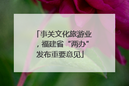 事关文化旅游业，福建省“两办”发布重要意见