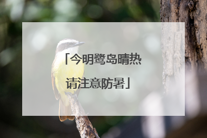 今明鹭岛晴热 请注意防暑