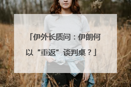 伊外长质问：伊朗何以“重返”谈判桌？
