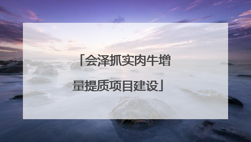 会泽抓实肉牛增量提质项目建设