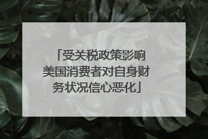 受关税政策影响 美国消费者对自身财务状况信心恶化
