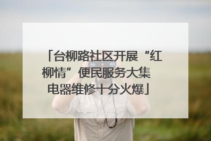 台柳路社区开展“红柳情”便民服务大集 电器维修十分火爆