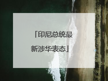 印尼总统最新涉华表态