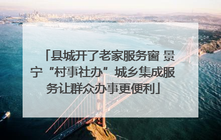县城开了老家服务窗 景宁“村事社办”城乡集成服务让群众办事更便利