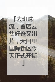 去班味一流，首店云集好逛又出片，天目里国际街区今天正式开街
