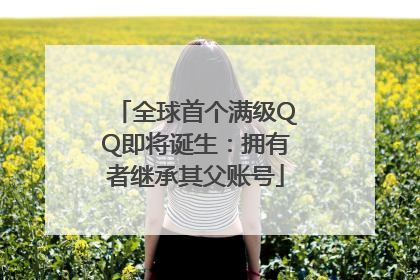 全球首个满级QQ即将诞生：拥有者继承其父账号