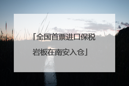 全国首票进口保税岩板在南安入仓