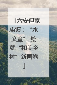 六安但家庙镇：“水文章” 绘就“和美乡村”新画卷
