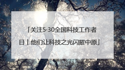 关注5·30全国科技工作者日丨他们让科技之光闪耀中原