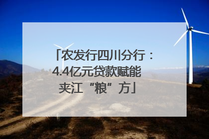 农发行四川分行：4.4亿元贷款赋能夹江“粮”方