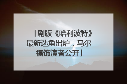 剧版《哈利波特》最新选角出炉，马尔福饰演者公开