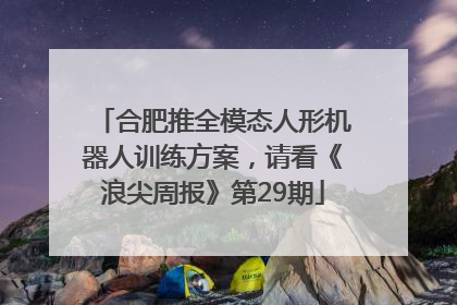 合肥推全模态人形机器人训练方案，请看《浪尖周报》第29期