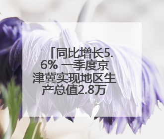 同比增长5.6% 一季度京津冀实现地区生产总值2.8万亿元