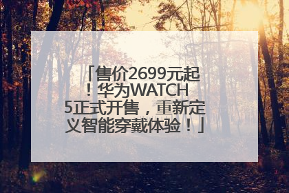 售价2699元起！华为WATCH 5正式开售，重新定义智能穿戴体验！