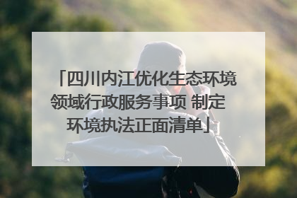 四川内江优化生态环境领域行政服务事项 制定环境执法正面清单