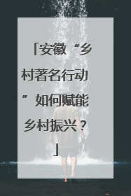 安徽“乡村著名行动”如何赋能乡村振兴？